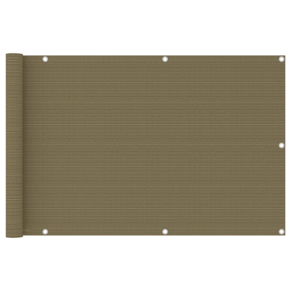 vidaXL Διαχωριστικό Βεράντας Taupe 90 x 400 εκ. από HDPE