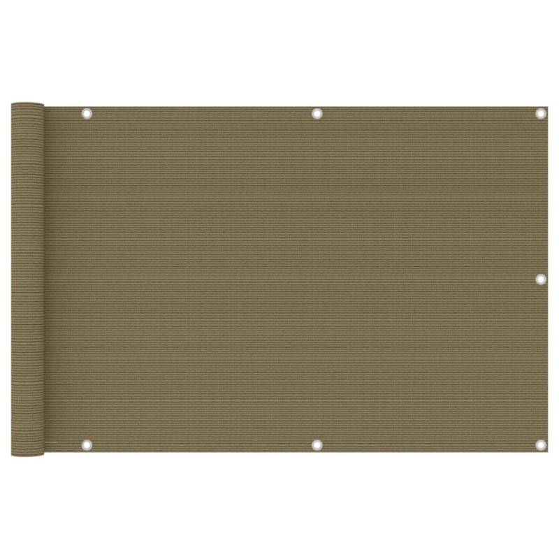 vidaXL Διαχωριστικό Βεράντας Taupe 90 x 400 εκ. από HDPE