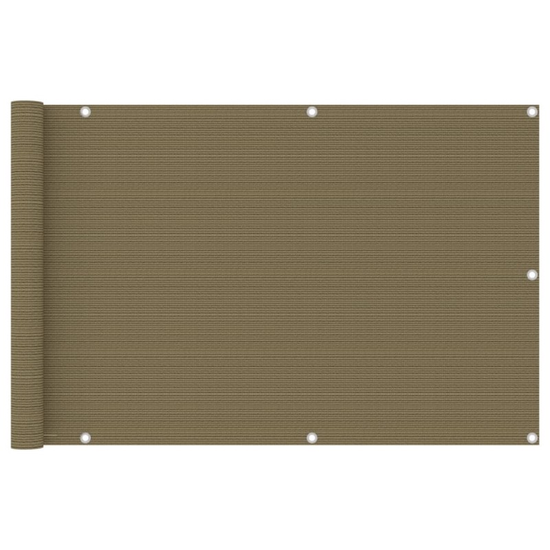 vidaXL Διαχωριστικό Βεράντας Taupe 90 x 500 εκ. από HDPE