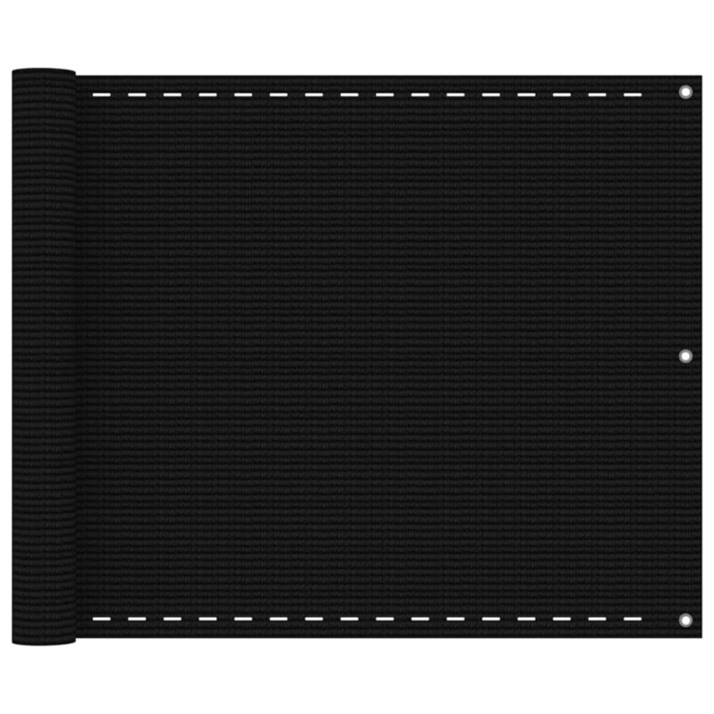 vidaXL Διαχωριστικό Βεράντας Μαύρο 75x400 εκ. από HDPE