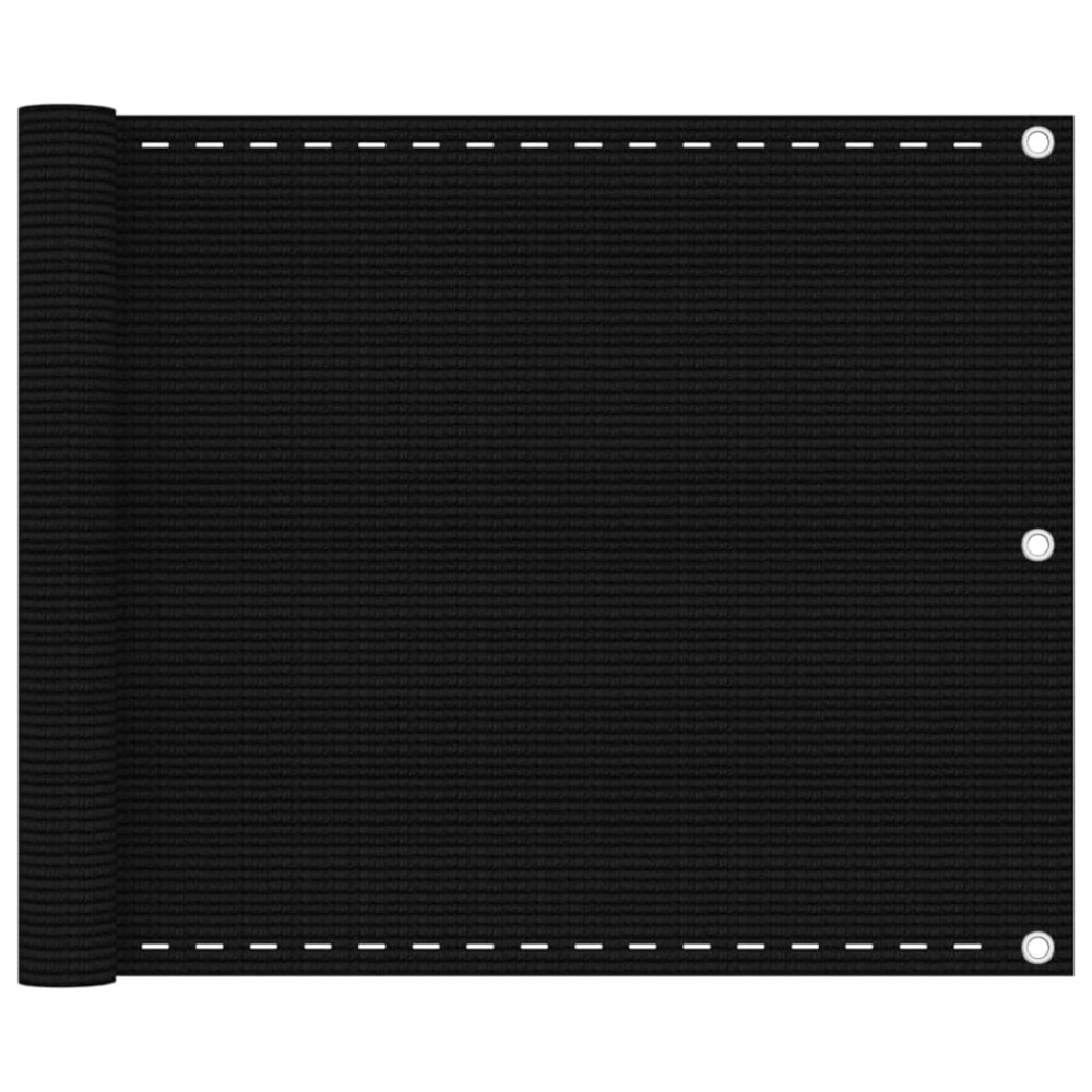 vidaXL Διαχωριστικό Βεράντας Μαύρο 75x500 εκ. από HDPE