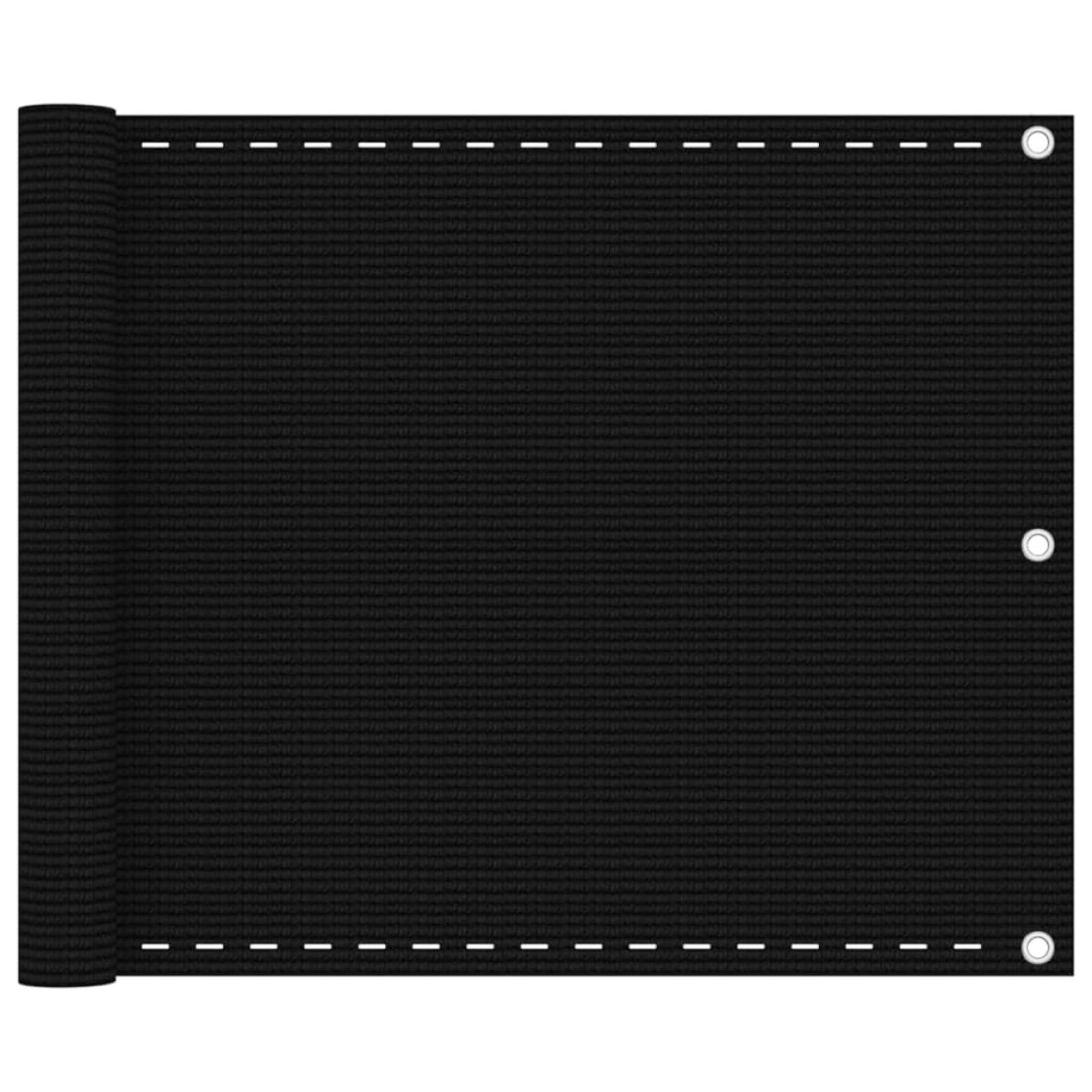 vidaXL Διαχωριστικό Βεράντας Μαύρο 75x600 εκ. από HDPE