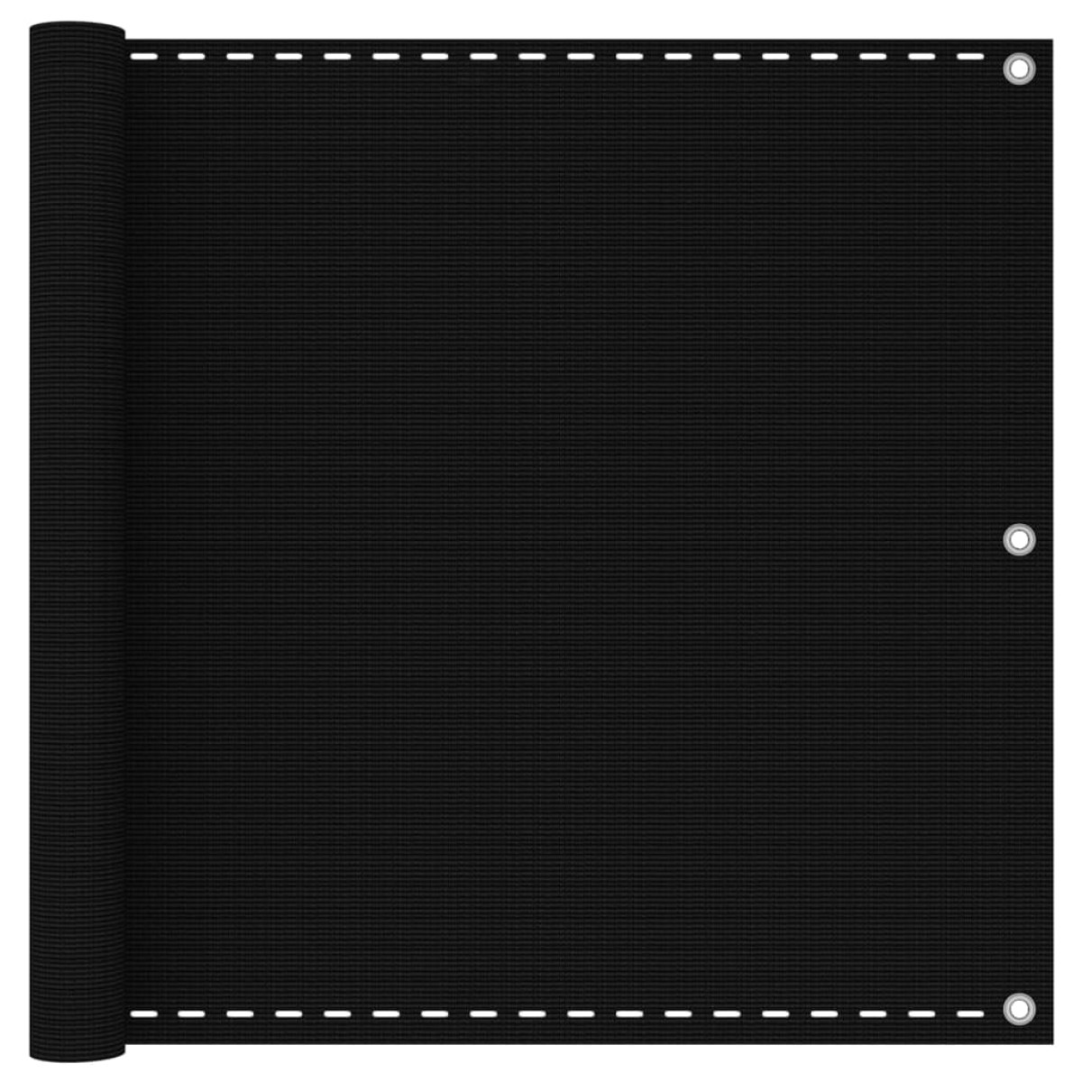 vidaXL Διαχωριστικό Βεράντας Μαύρο 90 x 300 εκ. από HDPE