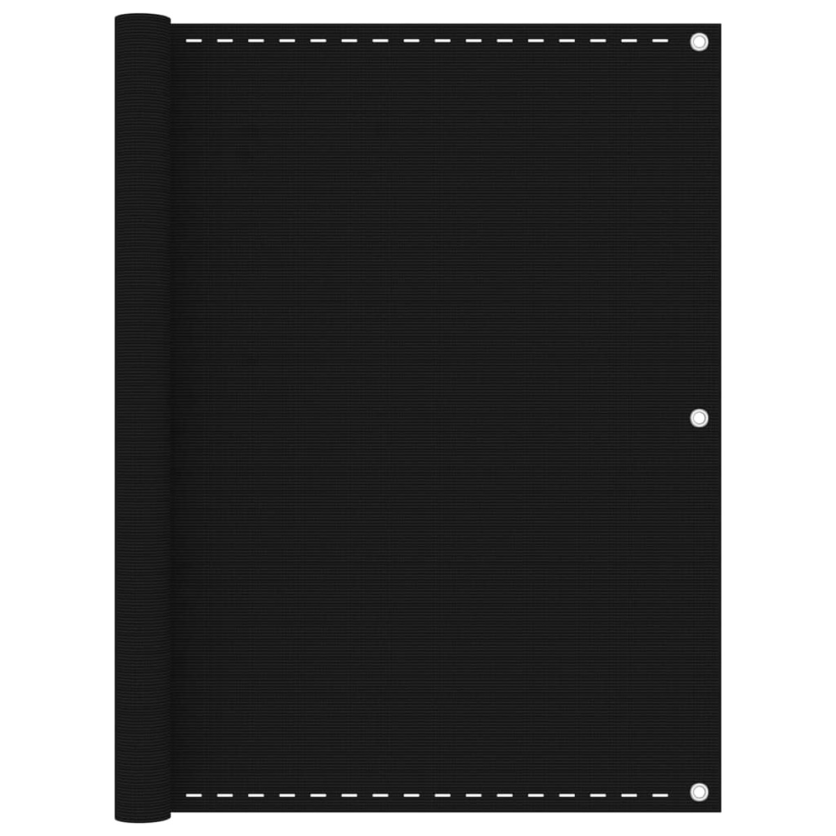 vidaXL Διαχωριστικό Βεράντας Μαύρο 120 x 400 εκ. από HDPE