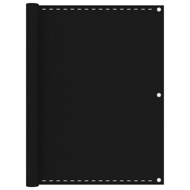 vidaXL Διαχωριστικό Βεράντας Μαύρο 120 x 400 εκ. από HDPE