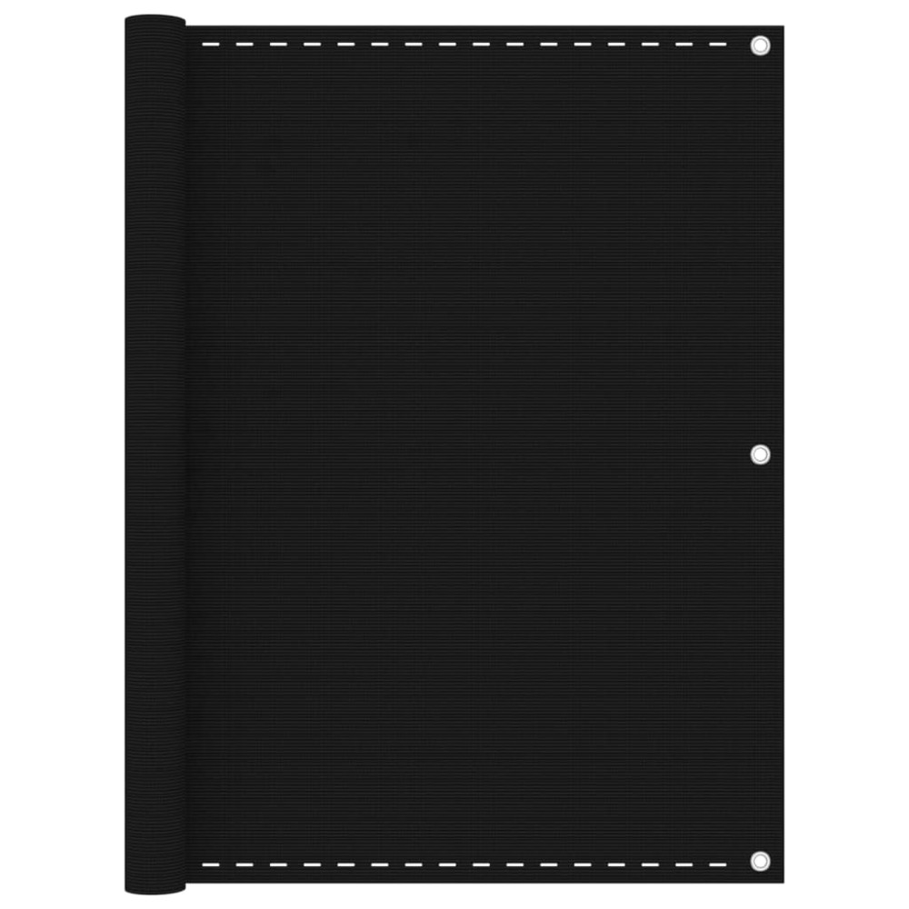vidaXL Διαχωριστικό Βεράντας Μαύρο 120 x 500 εκ. από HDPE