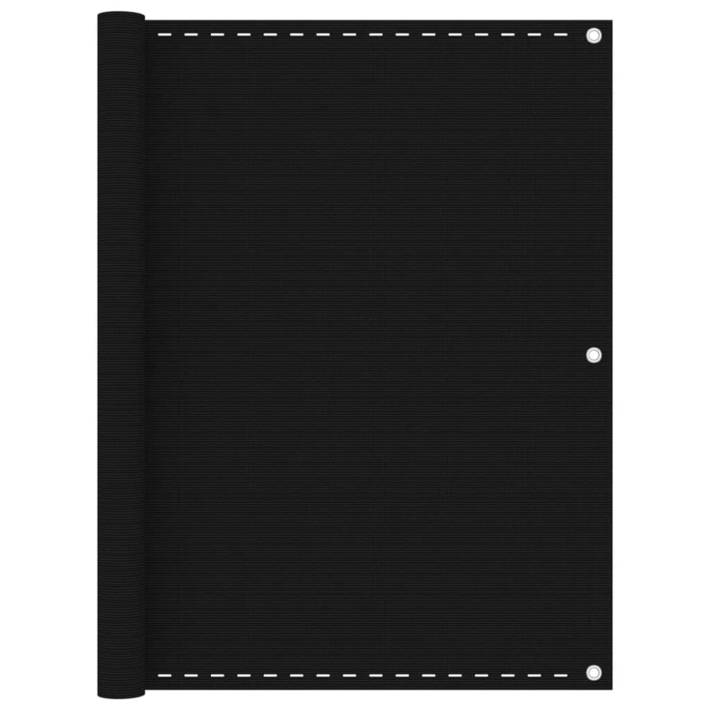 vidaXL Διαχωριστικό Βεράντας Μαύρο 120 x 600 εκ. από HDPE