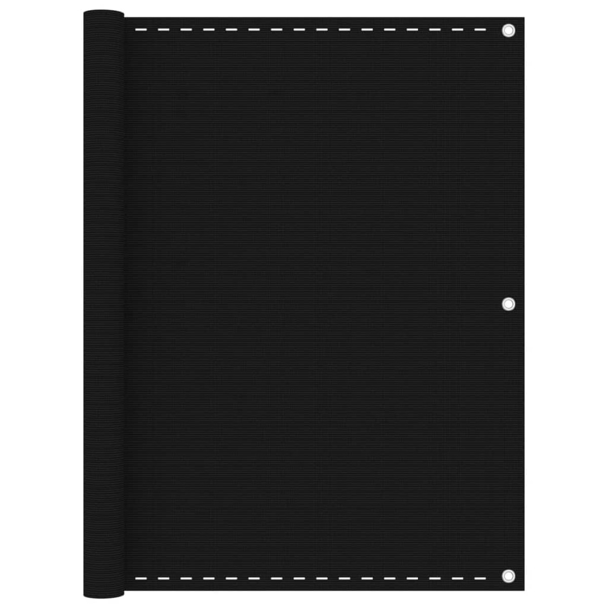 vidaXL Διαχωριστικό Βεράντας Μαύρο 120 x 600 εκ. από HDPE