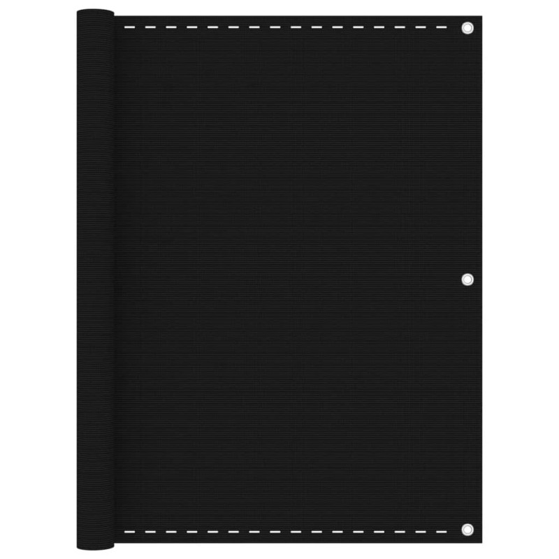vidaXL Διαχωριστικό Βεράντας Μαύρο 120 x 600 εκ. από HDPE