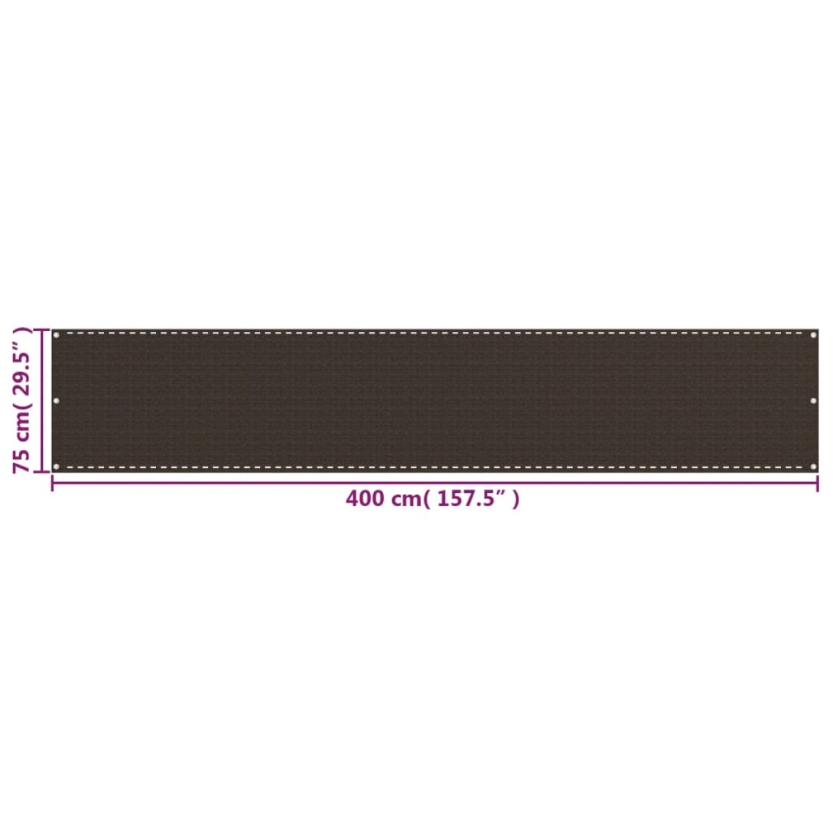 vidaXL Διαχωριστικό Βεράντας Καφέ 75 x 400 εκ. από HDPE