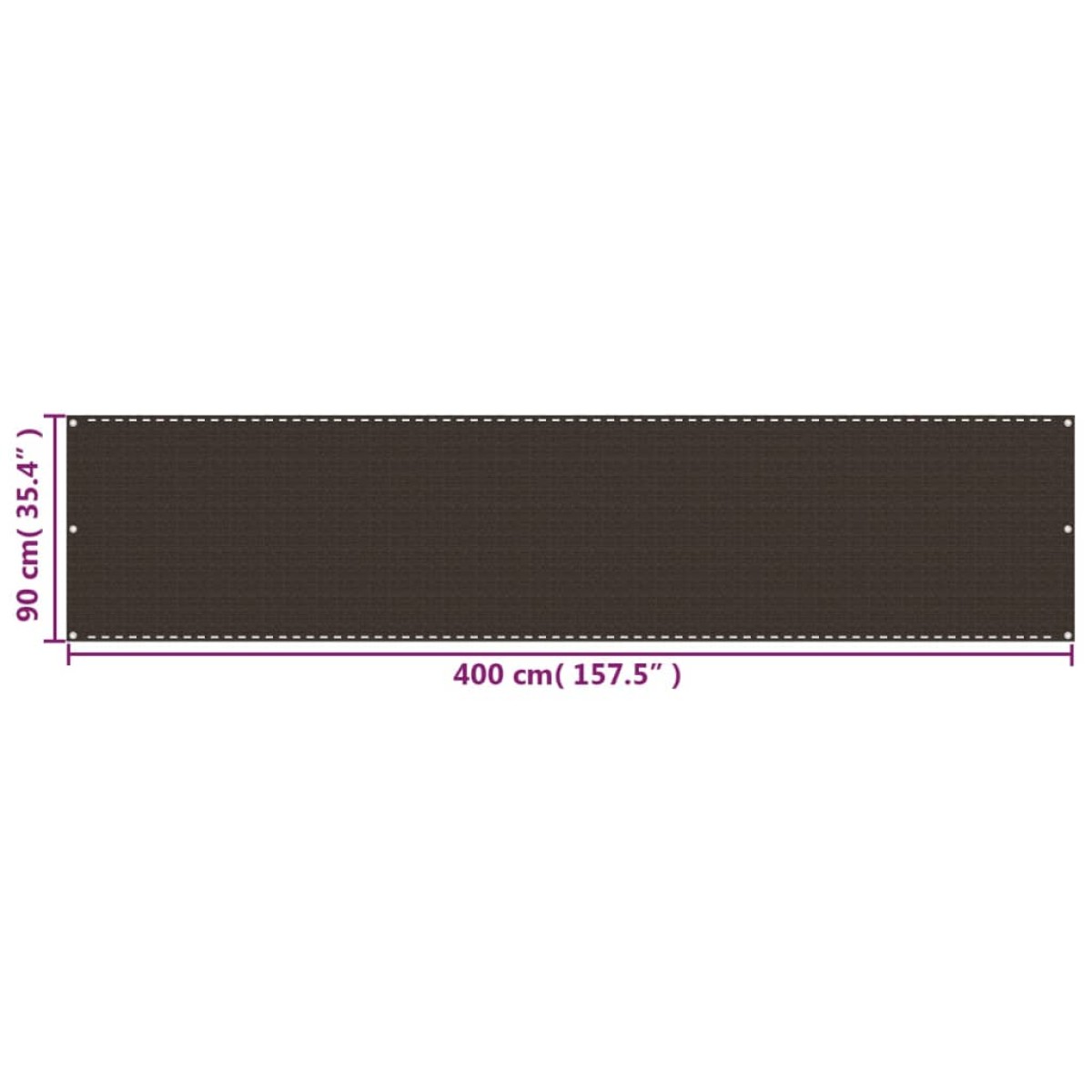 vidaXL Διαχωριστικό Βεράντας Καφέ 90 x 400 εκ. από HDPE