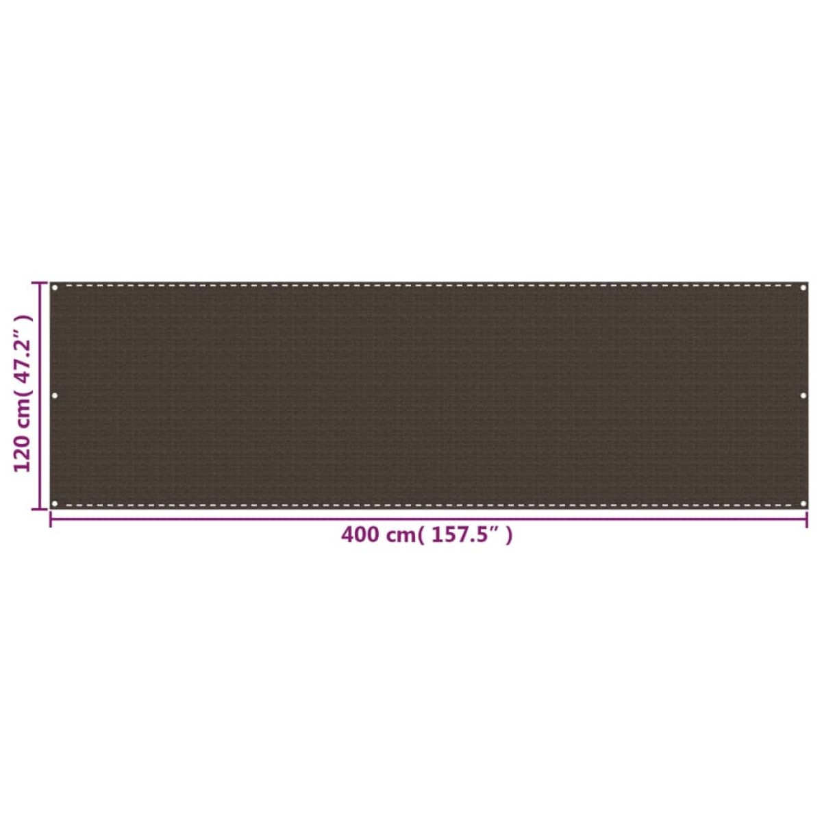 vidaXL Διαχωριστικό Βεράντας Καφέ 120 x 400 εκ. από HDPE