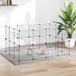vidaXL Κλουβί Κατοικίδιων με 28 Πάνελ + Πόρτα Μαύρο 35 x 35εκ Ατσάλινο