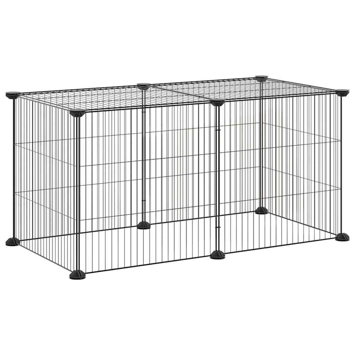 vidaXL Κλουβί για Κατοικίδια με 8 Πάνελ Μαύρο 35 x 35 εκ. Ατσάλινο