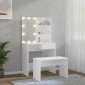 vidaXL Μπουντουάρ Σετ με LED Λευκό από Επεξεργασμένο Ξύλο