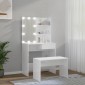 vidaXL Μπουντουάρ Σετ με LED Γυαλιστερό λευκό από Επεξεργασμένο Ξύλο