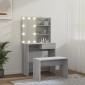 vidaXL Μπουντουάρ Σετ με LED Γκρι Sonoma από Επεξεργασμένο Ξύλο
