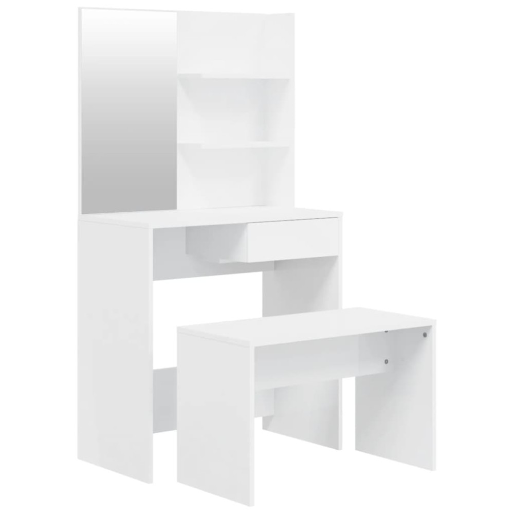 vidaXL Μπουντουάρ Σετ Γυαλιστερό Λευκό 74,5x40x141 εκ.