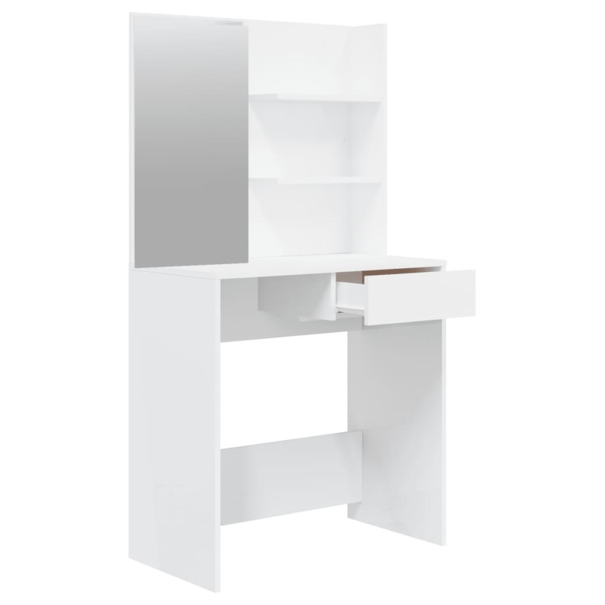 vidaXL Μπουντουάρ Σετ Γυαλιστερό Λευκό 74,5x40x141 εκ.