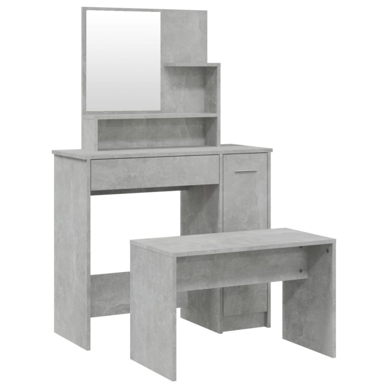 vidaXL Μπουντουάρ Σετ Γκρι Σκυροδέματος 86,5x35x136 εκ.