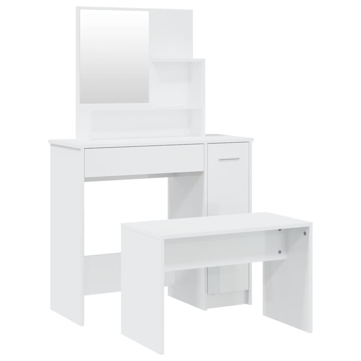 vidaXL Μπουντουάρ Σετ Γυαλιστερό Λευκό 86,5x35x136 εκ.