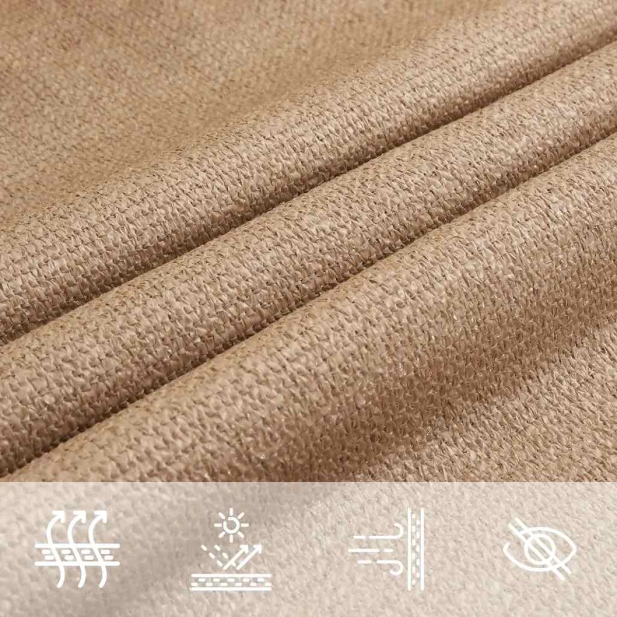 vidaXL Πανί Σκίασης Taupe 3 x 3 x 3 μ. από HDPE 160 γρ/μ²
