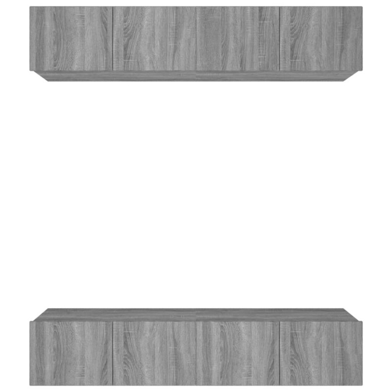 vidaXL Έπιπλα Τηλεόρασης 4 τεμ. Γκρι Sonoma 80x30x30 εκ. Επεξ. Ξύλο