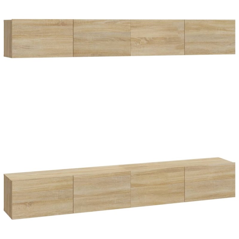 vidaXL Έπιπλα Τηλεόρασης 4 τεμ. Sonoma Δρυς 100 x 30 x 30εκ.