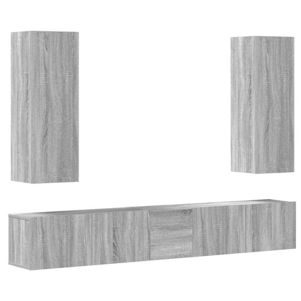 vidaXL Σετ Επίπλων Τηλεόρασης 5 Τεμ. Γκρι Sonoma Επεξεργασμένο Ξύλο