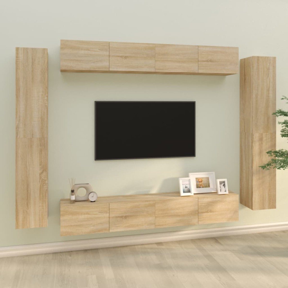 vidaXL Σετ Επίπλων Τηλεόρασης 8 Τεμαχίων Sonoma Δρυς Επεξ. Ξύλο