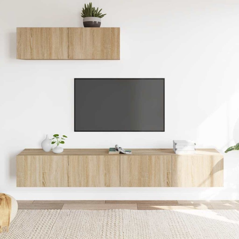 vidaXL Σετ Επίπλων Τηλεόρασης 3 Τεμαχίων Sonoma Δρυς Επεξ. Ξύλο