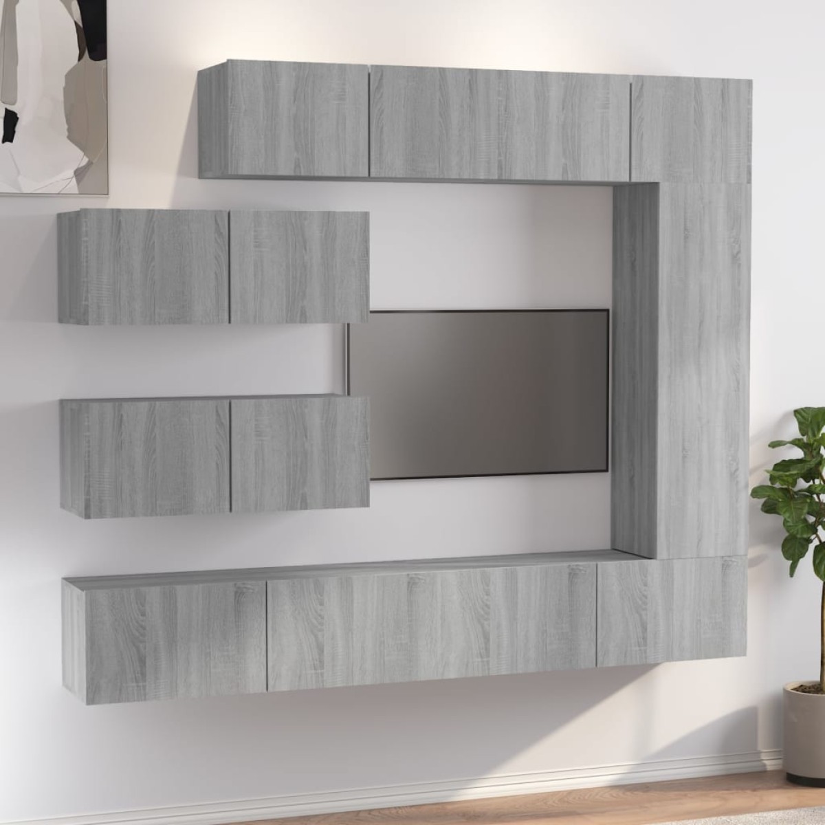 vidaXL Σετ Επίπλων Τηλεόρασης 7 Τεμ. Γκρι Sonoma Επεξεργασμένο Ξύλο
