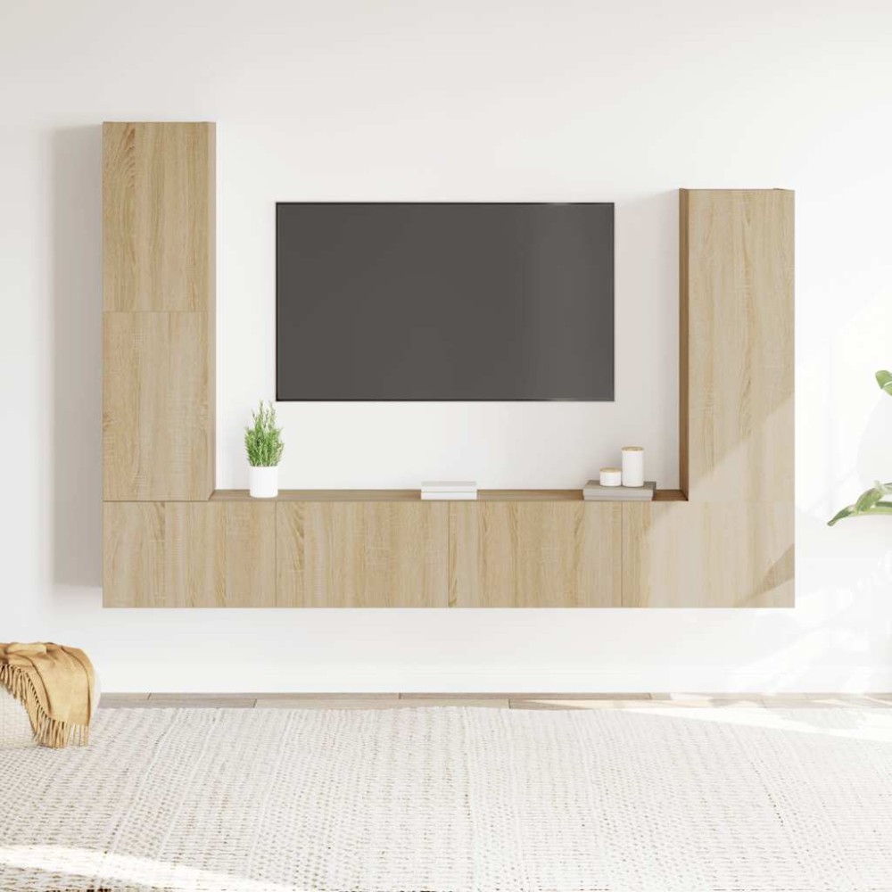 vidaXL Σετ Επίπλων Τηλεόρασης 4 Τεμαχίων Sonoma Δρυς Επεξ. Ξύλο