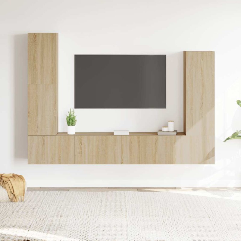 vidaXL Σετ Επίπλων Τηλεόρασης 4 Τεμαχίων Sonoma Δρυς Επεξ. Ξύλο
