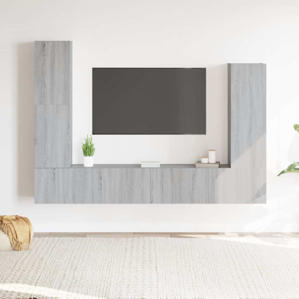 vidaXL Σετ Επίπλων Τηλεόρασης 4 Τεμ. Γκρι Sonoma Επεξεργασμένο Ξύλο