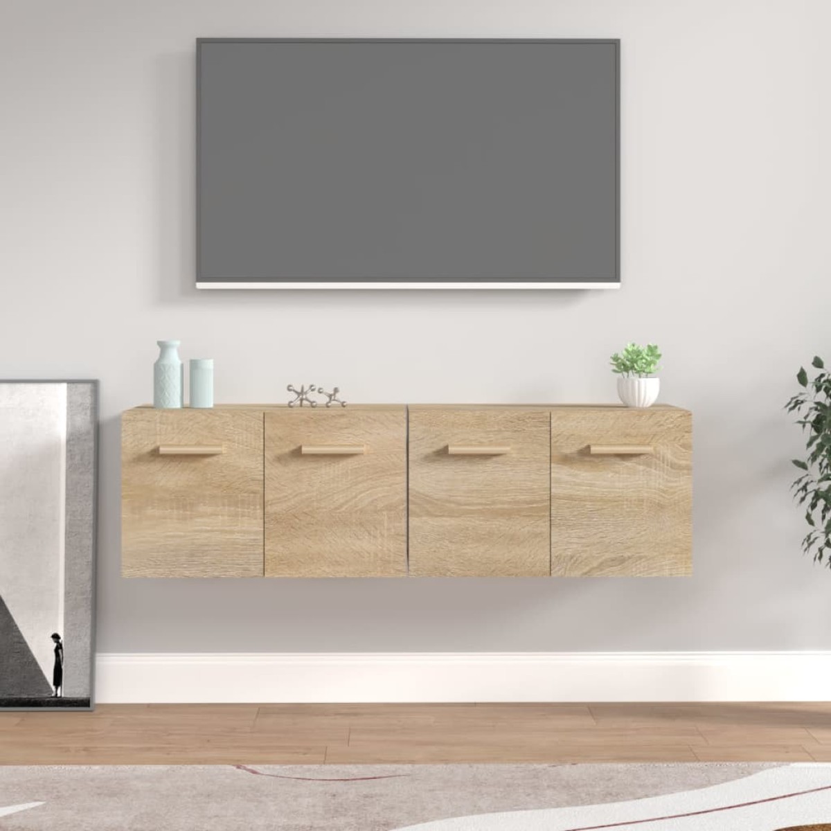 vidaXL Ντουλάπια Τοίχου 2 τεμ. Sonoma Δρυς 60x36,5x35 εκ. Επεξ. Ξύλο