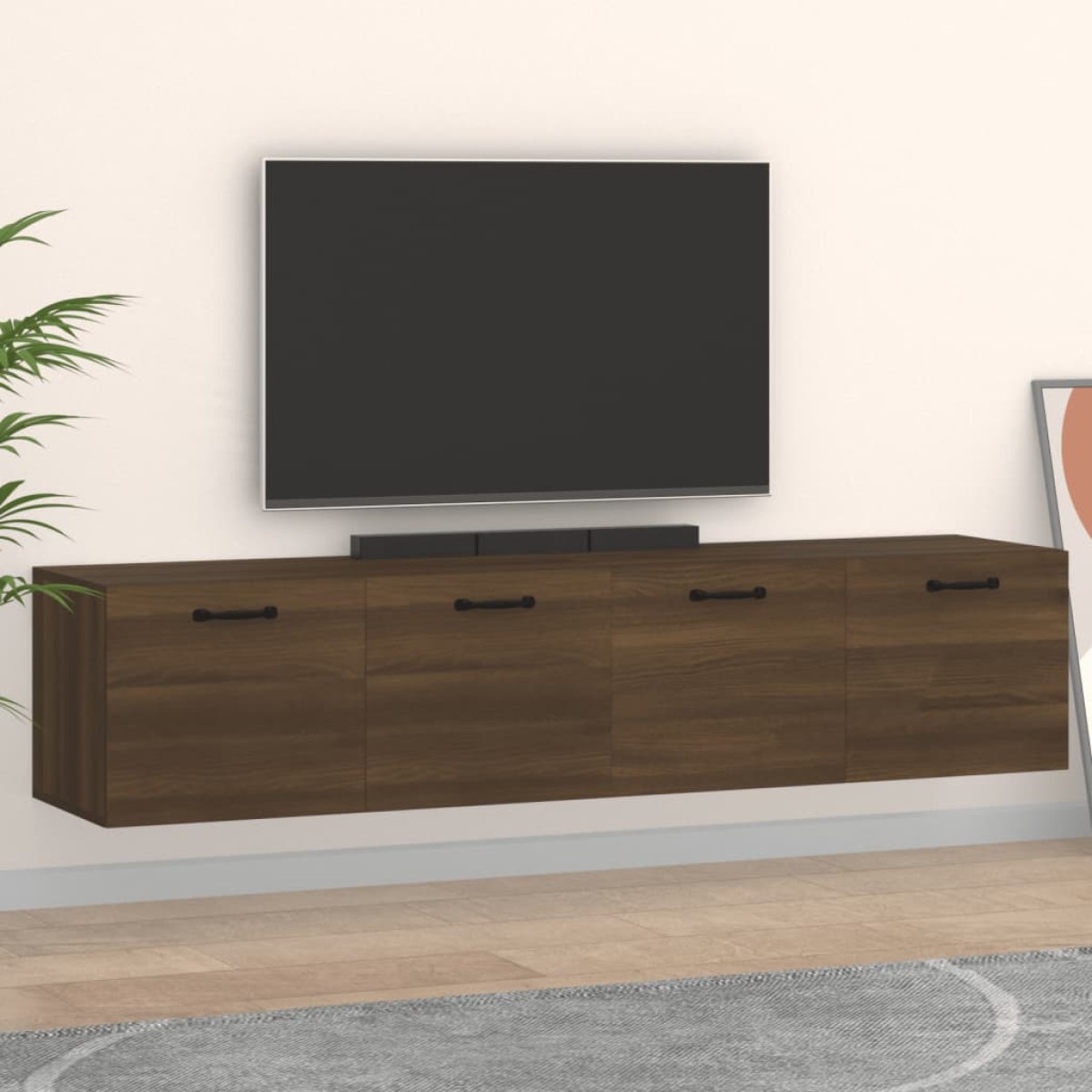 vidaXL Ντουλάπια Τοίχου 2 τεμ. Καφέ δρυς 60x36,5x35 εκ. Επεξ. Ξύλο
