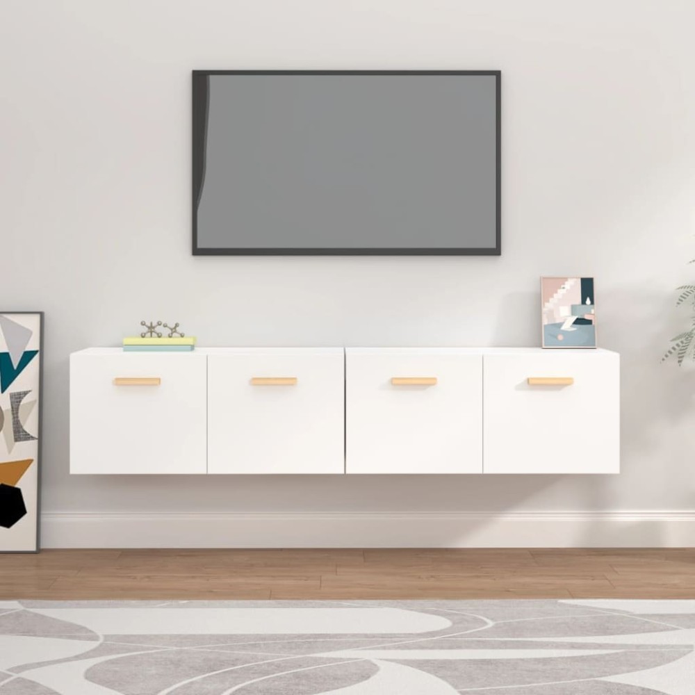 vidaXL Ντουλάπια Τοίχου 2 τεμ. Λευκά 80x35x36,5 εκ. Επεξ. Ξύλο