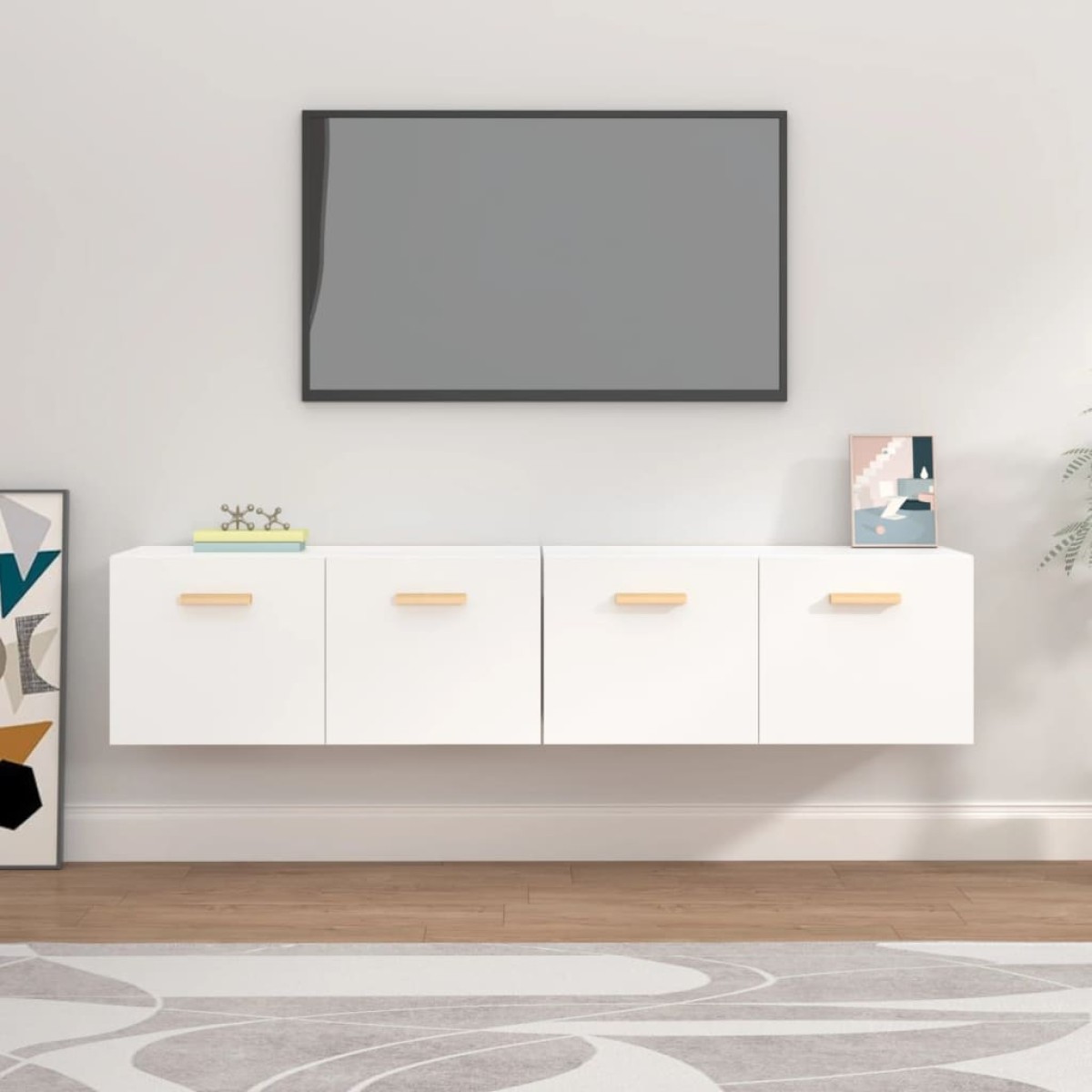 vidaXL Ντουλάπια Τοίχου 2 τεμ. Λευκά 80x35x36,5 εκ. Επεξ. Ξύλο