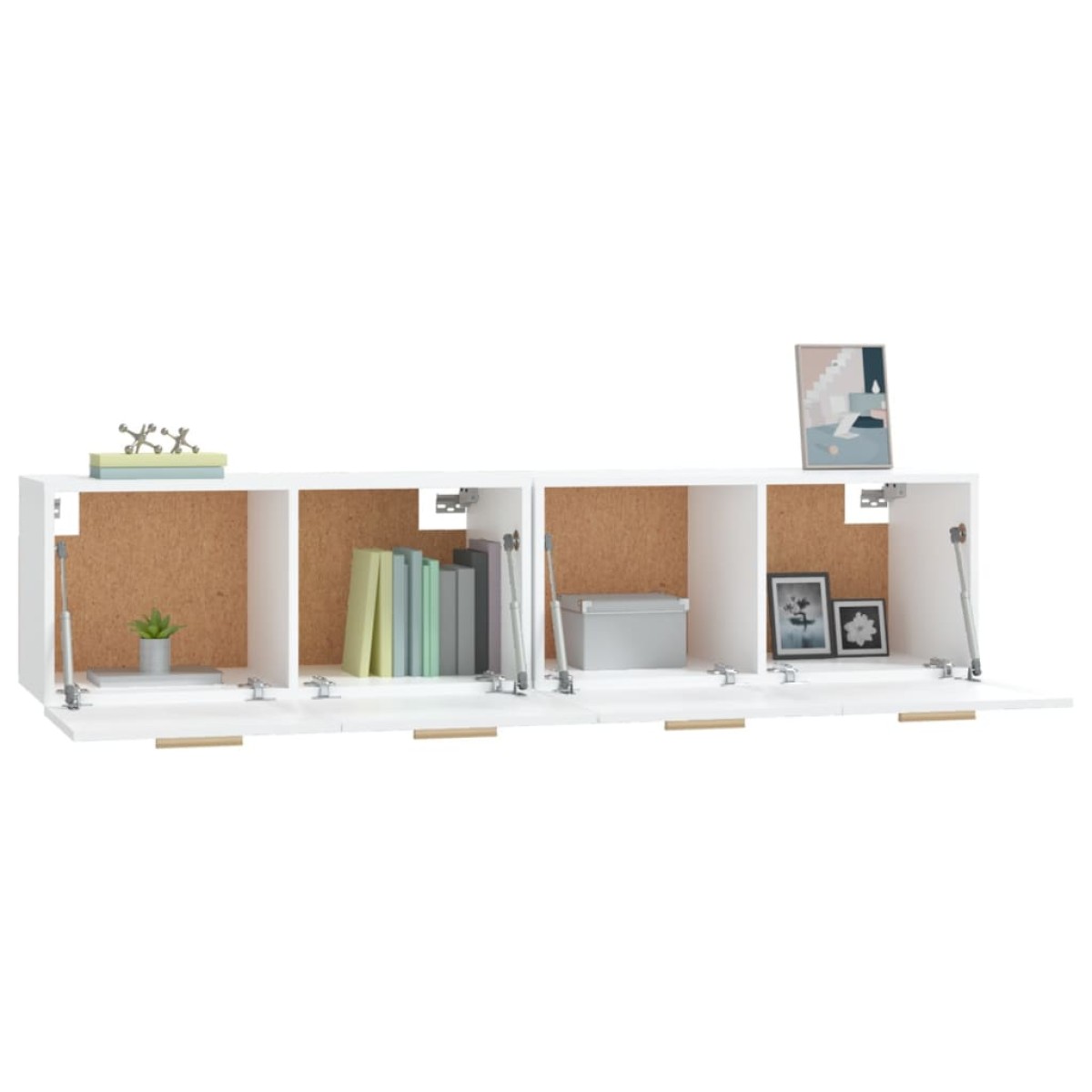 vidaXL Ντουλάπια Τοίχου 2 τεμ. Λευκά 80x35x36,5 εκ. Επεξ. Ξύλο