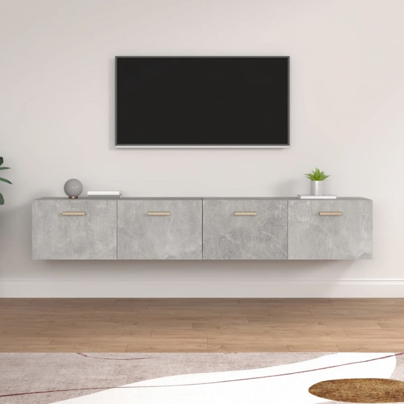 vidaXL Ντουλάπια Τοίχου 2 τεμ. Γκρι Σκυρ. 100x36,5x35 εκ. Επεξ. Ξύλο