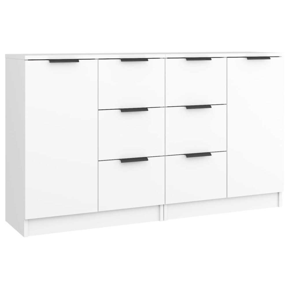 vidaXL Ντουλάπια 2 τεμ. άσπρο 60x30x70 εκ. Επεξεργασμένο Ξύλο