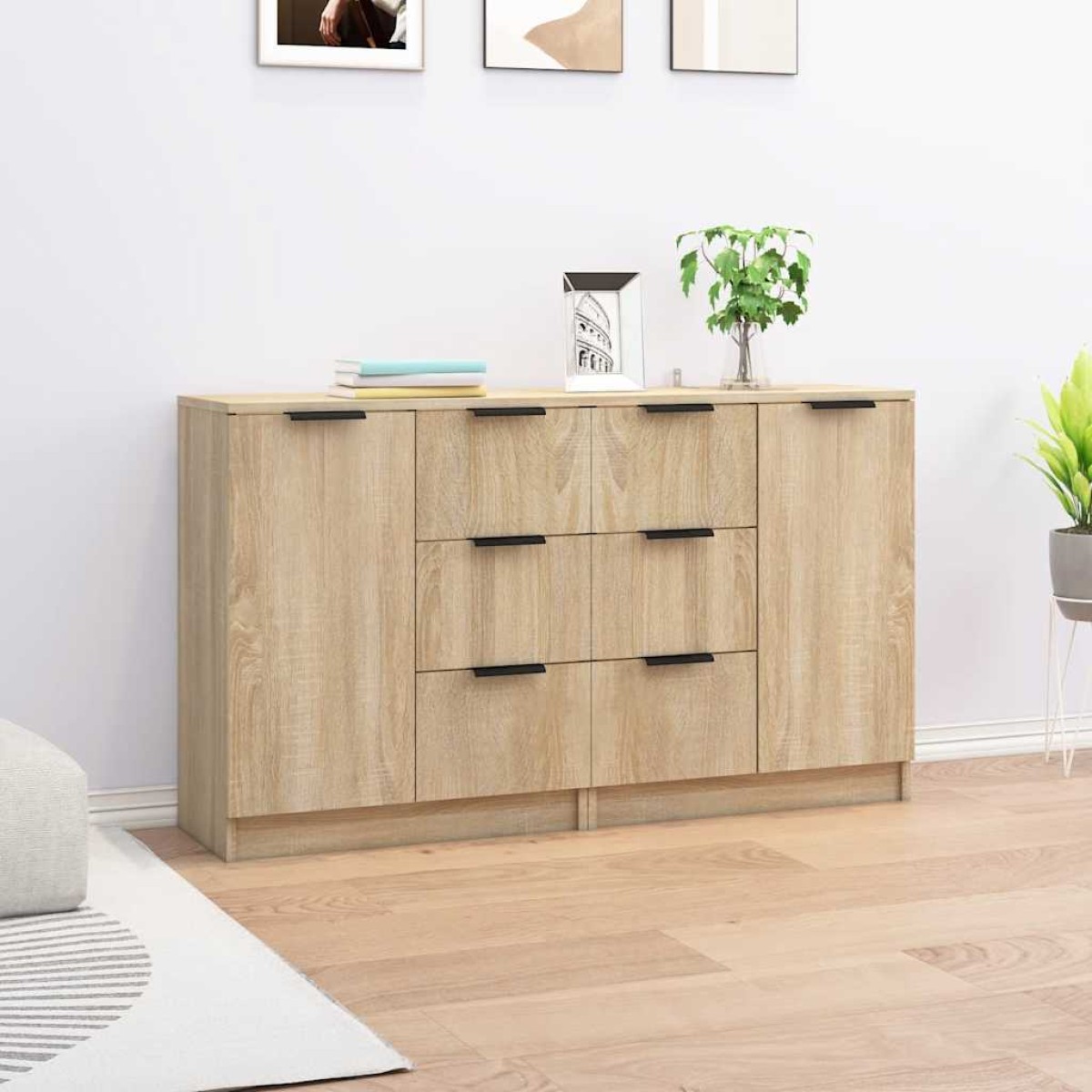 vidaXL Ντουλάπια 2 τεμ. Sonoma Δρυς 60x30x70 εκ. Επεξεργασμένο Ξύλο