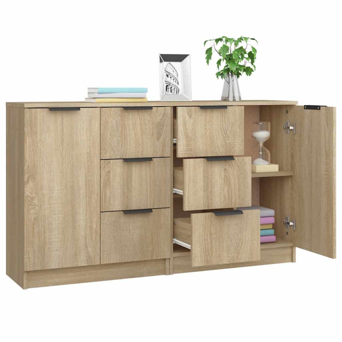vidaXL Ντουλάπια 2 τεμ. Sonoma Δρυς 60x30x70 εκ. Επεξεργασμένο Ξύλο