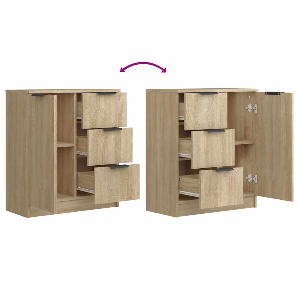 vidaXL Ντουλάπια 2 τεμ. Sonoma Δρυς 60x30x70 εκ. Επεξεργασμένο Ξύλο