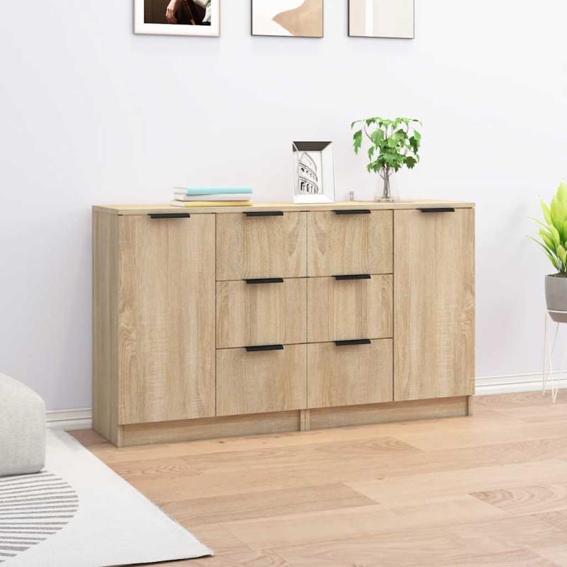 vidaXL Ντουλάπια 2 τεμ. Sonoma Δρυς 60x30x70 εκ. Επεξεργασμένο Ξύλο