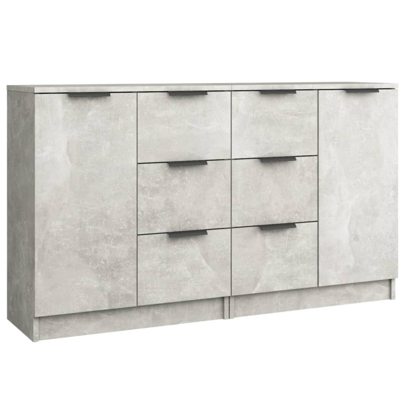 vidaXL Ντουλάπια 2 τεμ. Γκρι Σκυροδέματος 60x30x70 εκ. Επεξεργ. Ξύλο