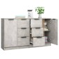 vidaXL Ντουλάπια 2 τεμ. Γκρι Σκυροδέματος 60x30x70 εκ. Επεξεργ. Ξύλο