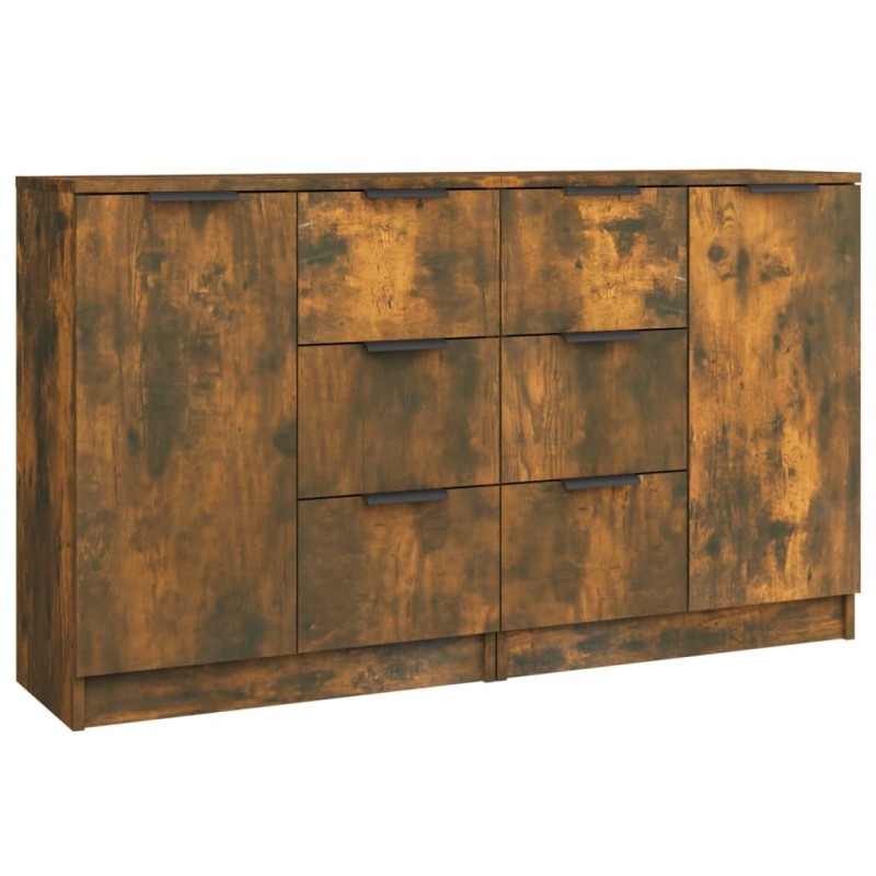 vidaXL Ντουλάπια 2 τεμ. Καπνιστή δρυς 60x30x70 εκ. Επεξεργασμένο Ξύλο