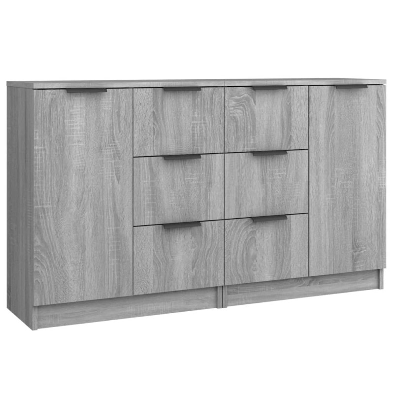 vidaXL Ντουλάπι 2 τεμ. Γκρι Sonoma 60x30x70 εκ. από Επεξεργασμένο Ξύλο
